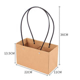 Maxbell Rectangle Kraft Paper Basket DIY Valentine's Day Flower Wrapping Box Gift Packing Bouquet Florist Supplies Wedding Decoration - Aladdin Shoppers