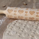 Maxbell Maxbell Love Heart Wooden Embossed Rolling Pin Baking Wedding Valentine's Day Favor
