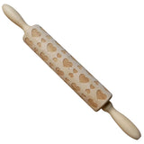 Maxbell Maxbell Love Heart Wooden Embossed Rolling Pin Baking Wedding Valentine's Day Favor