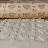 Maxbell Maxbell Love Heart Wooden Embossed Rolling Pin Baking Wedding Valentine's Day Favor