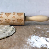 Maxbell Maxbell Love Heart Wooden Embossed Rolling Pin Baking Wedding Valentine's Day Favor