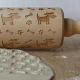 Maxbell Maxbell Wooden Dog Bone Paw Embossed Rolling Pin Baking Tools Kids Party Favors