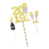 Maxbell Cheers to 2019 New Years Eve Party Cake Topper with Champagne Cup - Aladdin Shoppers