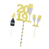 Maxbell Cheers to 2019 New Years Eve Party Cake Topper with Champagne Cup - Aladdin Shoppers