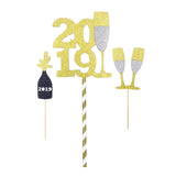Maxbell Cheers to 2019 New Years Eve Party Cake Topper with Champagne Cup - Aladdin Shoppers