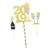 Maxbell Cheers to 2019 New Years Eve Party Cake Topper with Champagne Cup - Aladdin Shoppers