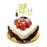 Maxbell Cheers to 2019 New Years Eve Party Cake Topper with Champagne Cup - Aladdin Shoppers