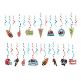 Maxbell 30pcs Football Hanging Swirl Decorations Sport Game Birthday Party Supplies - Aladdin Shoppers