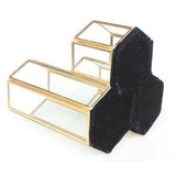 Maxbell Modern Hexagon Brass Glass Geometric Terrarium Succulent Planter Pen Stationery Box Wedding Favor - Aladdin Shoppers