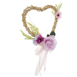 Maxbell Shabby Chic Rattan Heart Artificial Silk Flower Wreath Garland Decor for Door Wall Window Mirror 12 Inch - Aladdin Shoppers
