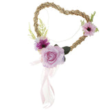 Maxbell Shabby Chic Rattan Heart Artificial Silk Flower Wreath Garland Decor for Door Wall Window Mirror 12 Inch - Aladdin Shoppers