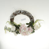 Maxbell Vintage Round Rattan Silk Rose Hydrangea Flower Wreath Ring 12 Inch - Aladdin Shoppers