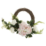 Maxbell Vintage Round Rattan Silk Rose Hydrangea Flower Wreath Ring 12 Inch - Aladdin Shoppers
