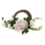 Maxbell Vintage Round Rattan Silk Rose Hydrangea Flower Wreath Ring 12 Inch - Aladdin Shoppers