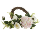 Maxbell Vintage Round Rattan Silk Rose Hydrangea Flower Wreath Ring 12 Inch - Aladdin Shoppers