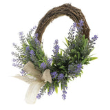 Maxbell Artificial Simulation Lavender Flower Wreath Rattan Garland Home Shop Wedding Decor 30cm/12 Inch - Aladdin Shoppers