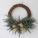 Maxbell Artificial Simulation Lavender Flower Wreath Rattan Garland Home Shop Wedding Decor 30cm/12 Inch - Aladdin Shoppers
