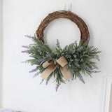 Maxbell Artificial Simulation Lavender Flower Wreath Rattan Garland Home Shop Wedding Decor 30cm/12 Inch - Aladdin Shoppers