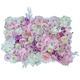 Maxbell 60*40*10CM Pinkish Purple Bunch Artificial Silk Flower Wall Bouquet Wedding Flower Panels Photo Prop Decor Tracery Wall Valentines - Aladdin Shoppers