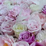 Maxbell 60*40*10CM Pinkish Purple Bunch Artificial Silk Flower Wall Bouquet Wedding Flower Panels Photo Prop Decor Tracery Wall Valentines - Aladdin Shoppers