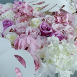 Maxbell 60*40*10CM Pinkish Purple Bunch Artificial Silk Flower Wall Bouquet Wedding Flower Panels Photo Prop Decor Tracery Wall Valentines - Aladdin Shoppers