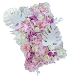 Maxbell 60*40*10CM Pinkish Purple Bunch Artificial Silk Flower Wall Bouquet Wedding Flower Panels Photo Prop Decor Tracery Wall Valentines - Aladdin Shoppers
