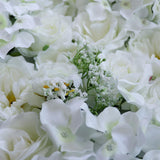 Maxbell Artificial Rose Flower Wall Panel Home Wedding Backdrop Floral Decoration Champagne White - Aladdin Shoppers