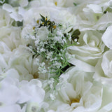 Maxbell Artificial Rose Flower Wall Panel Home Wedding Backdrop Floral Decoration Champagne White - Aladdin Shoppers