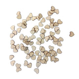 Maxbell 100 Unfinished Wooden Heart Shaped Slices Discs DIY Craft Pieces for Wedding Party Embellishment - Aladdin Shoppers