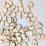 Maxbell 100 Unfinished Wooden Heart Shaped Slices Discs DIY Craft Pieces for Wedding Party Embellishment - Aladdin Shoppers
