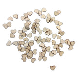 Maxbell 100 Unfinished Wooden Heart Shaped Slices Discs DIY Craft Pieces for Wedding Party Embellishment - Aladdin Shoppers