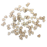 Maxbell 100 Unfinished Wooden Heart Shaped Slices Discs DIY Craft Pieces for Wedding Party Embellishment - Aladdin Shoppers