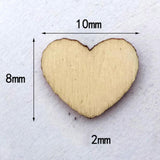 Maxbell 100 Unfinished Wooden Heart Shaped Slices Discs DIY Craft Pieces for Wedding Party Embellishment - Aladdin Shoppers