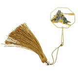 Maxbell Classical Metal Bead Bookmark with Handmade Silky Tassel - Mountain Carved - Aladdin Shoppers
