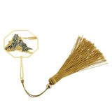 Maxbell Classical Metal Bead Bookmark with Handmade Silky Tassel - Mountain Carved - Aladdin Shoppers