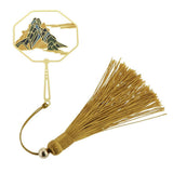 Maxbell Classical Metal Bead Bookmark with Handmade Silky Tassel - Mountain Carved - Aladdin Shoppers