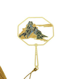 Maxbell Classical Metal Bead Bookmark with Handmade Silky Tassel - Mountain Carved - Aladdin Shoppers