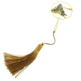Maxbell Classical Metal Bead Bookmark with Handmade Silky Tassel - Mountain Carved - Aladdin Shoppers