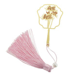 Maxbell Antique Gold Carved Chrysanthemum Bookmark with Tassel Book Lovers Gift - Aladdin Shoppers
