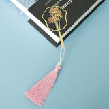 Maxbell Antique Gold Carved Chrysanthemum Bookmark with Tassel Book Lovers Gift - Aladdin Shoppers