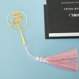 Maxbell Antique Gold Carved Chrysanthemum Bookmark with Tassel Book Lovers Gift - Aladdin Shoppers
