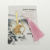 Maxbell Antique Gold Carved Chrysanthemum Bookmark with Tassel Book Lovers Gift - Aladdin Shoppers