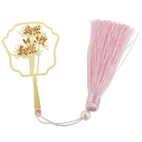 Maxbell Antique Gold Carved Chrysanthemum Bookmark with Tassel Book Lovers Gift - Aladdin Shoppers