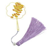 Maxbell Antique Gold Carved Apricot Leaf Bookmark with Tassel Book Lovers Gift - Aladdin Shoppers