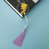 Maxbell Antique Gold Carved Apricot Leaf Bookmark with Tassel Book Lovers Gift - Aladdin Shoppers