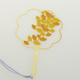 Maxbell Antique Gold Carved Apricot Leaf Bookmark with Tassel Book Lovers Gift - Aladdin Shoppers