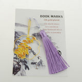 Maxbell Antique Gold Carved Apricot Leaf Bookmark with Tassel Book Lovers Gift - Aladdin Shoppers