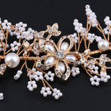 Delicate Wedding Bridal Flower Pearls Rhinestone Headband Headpiece Jewelry - Aladdin Shoppers