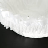 Wedding Flower Girl Basket Embellished With Tulle Lace Flower Rhinestone Pearls Ribbon Bow Decor White - Aladdin Shoppers