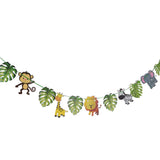 Maxbell Cartoon Animal Palm Tree Leaves Paper Banner Birthday Party Kids Room Decors